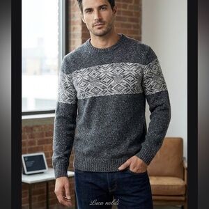 Luca nobili Classic Charcoal Crewneck Sweater